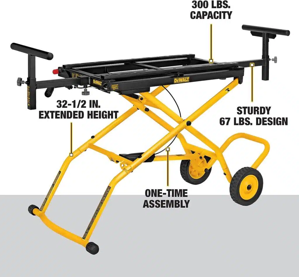 
DEWALT Miter Saw Stand with Wheels, Collapsible and Portable
